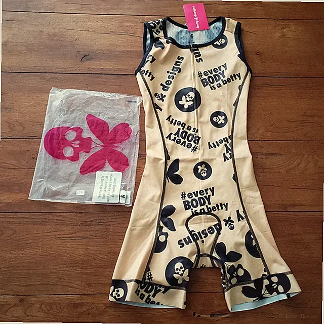 Betty Designs Womens XS Triathlon Suit Trisuit Skinsuit Cycling Swim Yellow