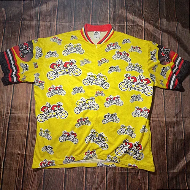 Big Size 5XL Cycle Jersey Vintage Kucharik Tandem Bicycle Cycling Yellow Shirt