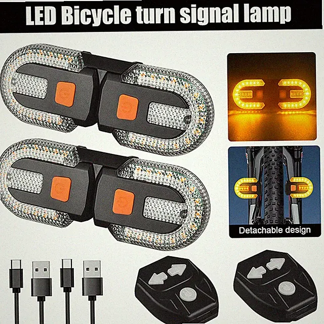 Bike Turn Signals Light Rear USB Bicycle Tail Light Remote Control