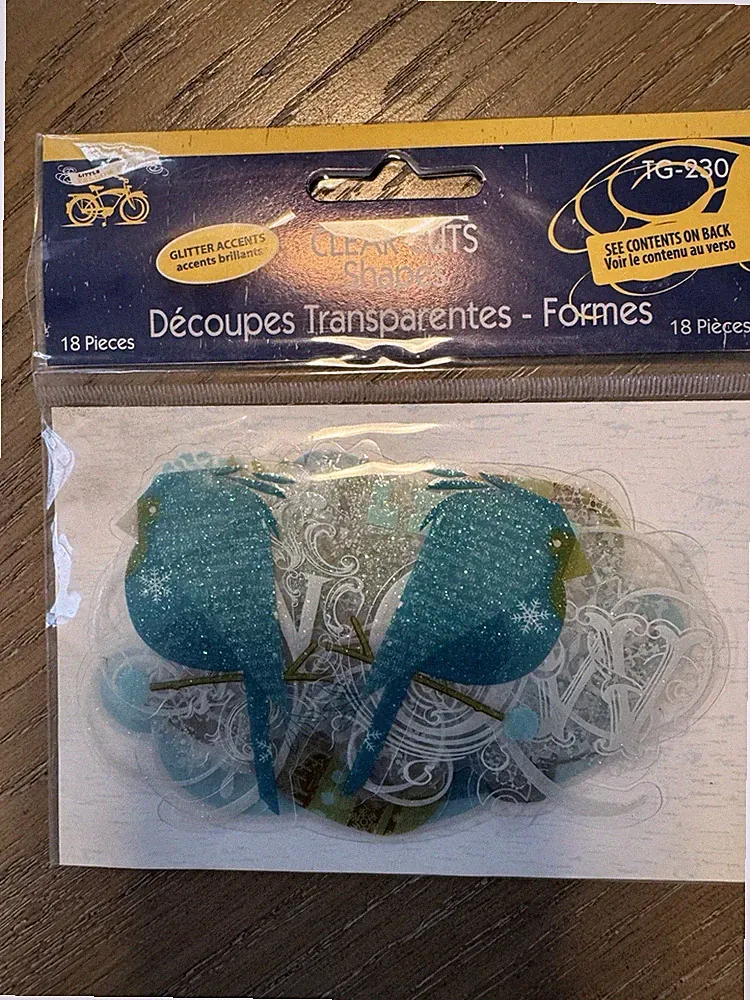 Brand New Little Yellow Bicycle Clear Cut Shapes Winter Theme Scrapbooking
