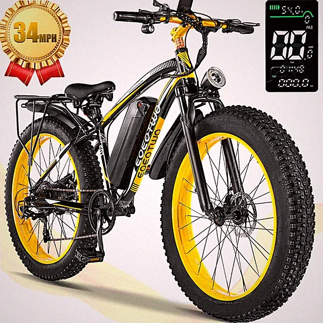 EOEOTWO 1500W Electric Bike for Adults 34MPH 60Miles 26" Fat Tire Mountain Ebike