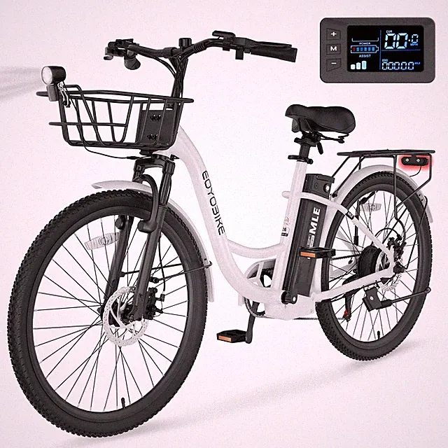 EOYOBIKE 24" 26" Electric Bike for Adults 700W Peak 7-Speed City Cruiser Ebike