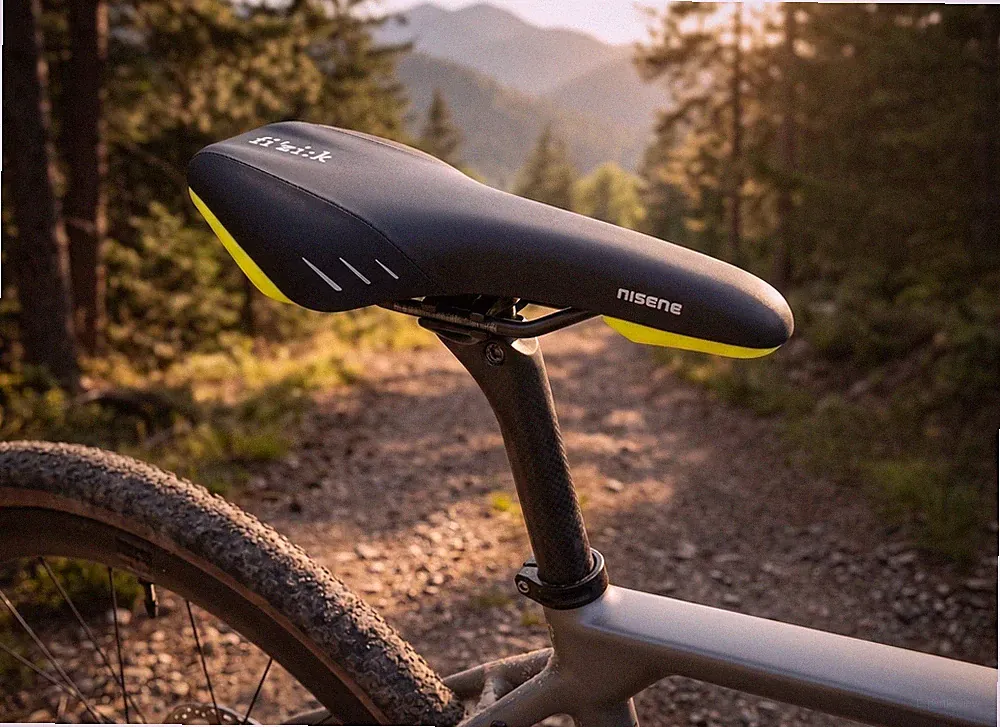 Fizik Nisene Black Yellow Bicycle Saddle MTB Mountain Road eBike Seat WingFlex