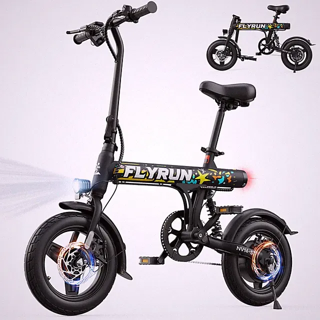 FLYRUN 14" Electric Bike 36V Foldable Peak 500W Folding City E-Bike Commuter