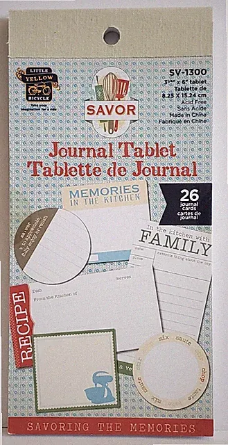 LITTLE YELLOW BICYCLE "Savoring The Memories" JOURNAL TABLET - 26 cards