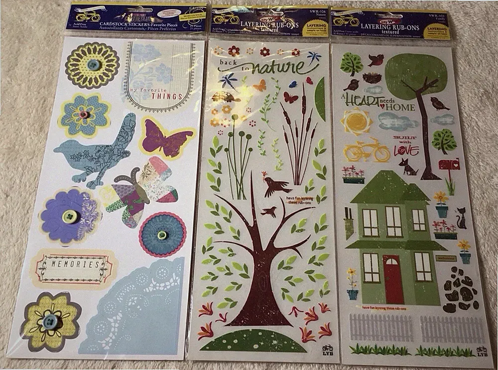 Little Yellow Bicycle Sticker Sheet And Rub-ons
