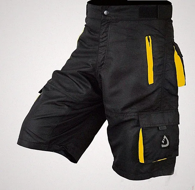 Mens Cycling MTB Shorts Off Road Bicycle Baggy Shorts Detachable Padded Liner