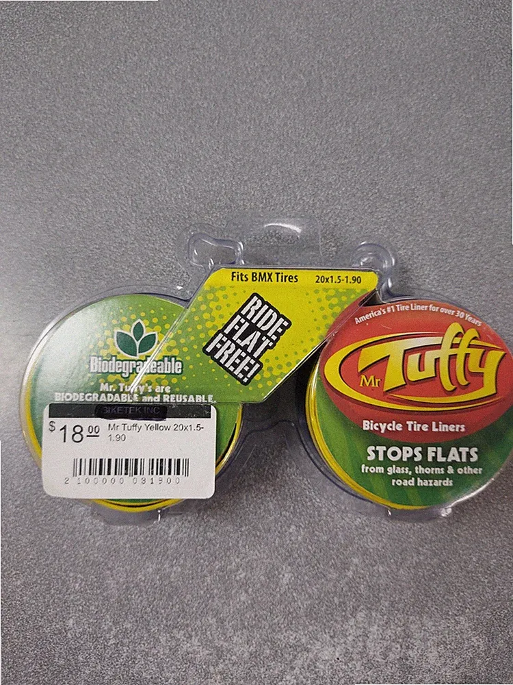 Mr Tuffy YELLOW Bicycle Tire Liner 20x1.5-1.90 Tuffy Yellow