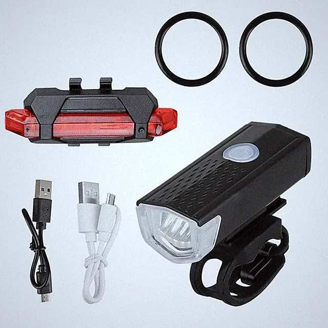 MTB Bike Front Lights USB LED Rechargeable Waterproof Mountain Bike Headlight Bi