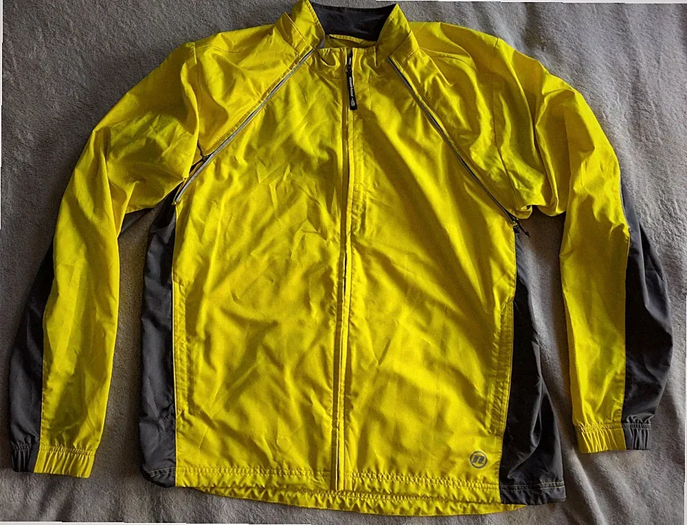 NOVARA Cycling Windbreaker Jacket Mens XL Yellow Gray Bicycle Vest