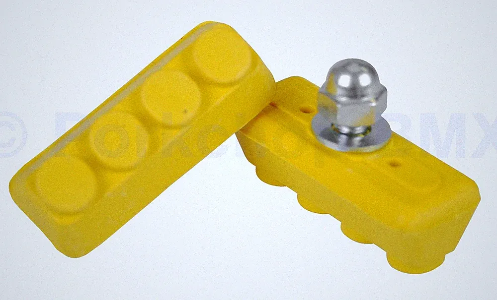 Old school BMX freestyle bicycle brake pads - YELLOW