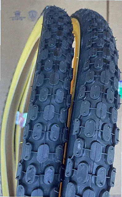 Pair of Beach Cruiser 26 x 2.125 Bicycle Tires Yellow Gum Wall DURO Brand New