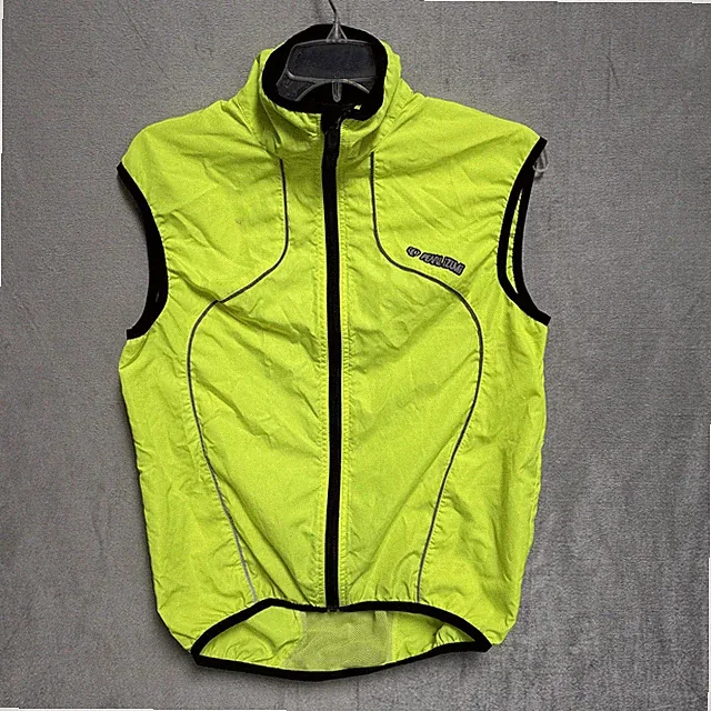 Pearl Izumi Cycling Wind Vest Mens Small Yellow Hi Viz Full Zip Reflective