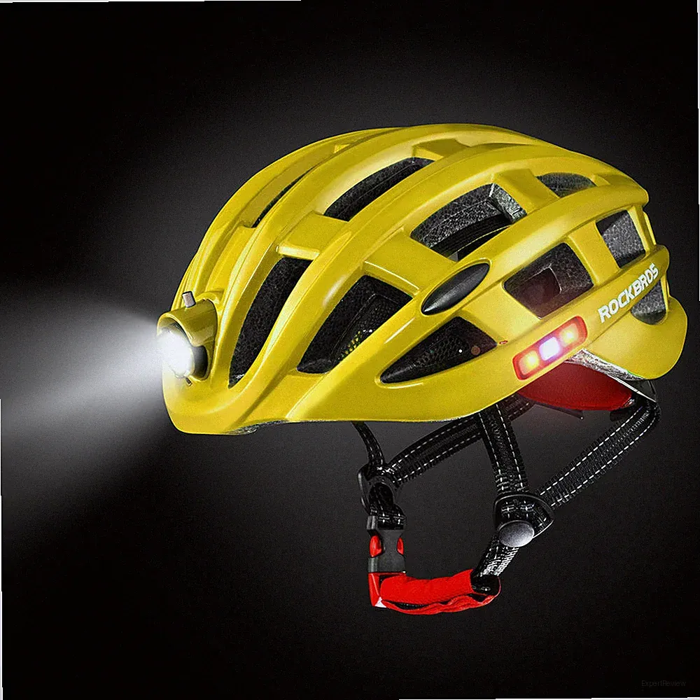 ROCKBROS Cycling Helmets with Headlight 3 Flashing Modes Bicycle Safety Helmet