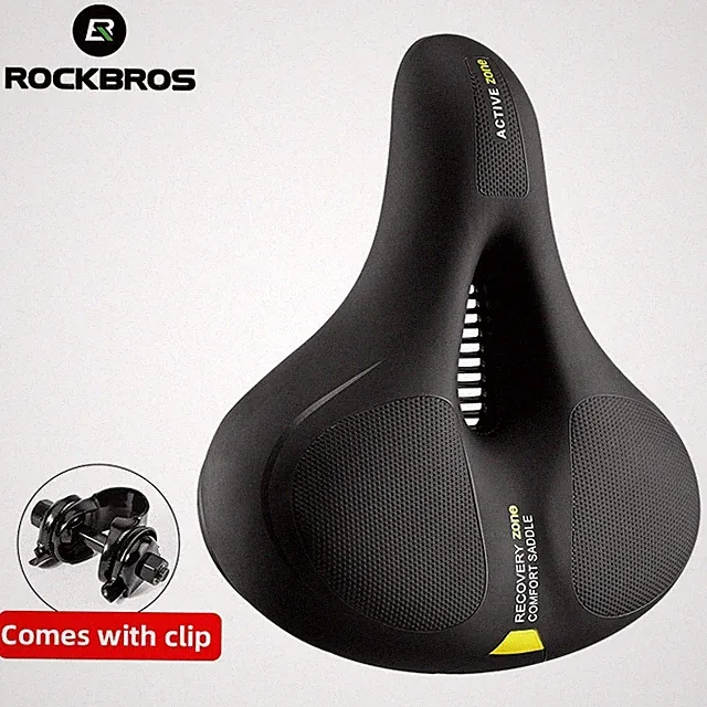 ROCKBROS Bike Seat Comfort Bike Saddle Soft Wide Bike Seat Cushion Dual Shock