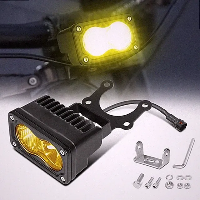 Universal Ebike LED Headlight Headlamp Kit with Bracket & Wire,20w 2000LM Amber