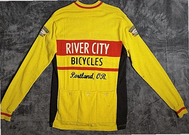 Vintage River City Bicycles Portland, OR D’Alessandro Wool Cycling Jersey Sz XL