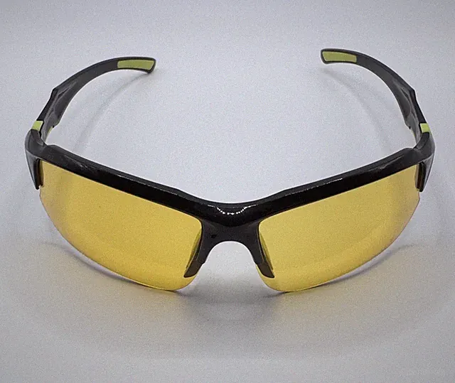 Wraparound Sport Sunglasses Yellow Lens Night Driving Cycling Unisex