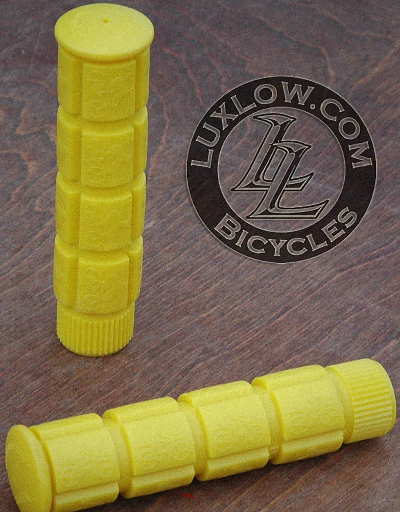Yellow Fixie Track Bike Grips Fixed Gear Old School BMX Cruiser MTB Bicycle Grip